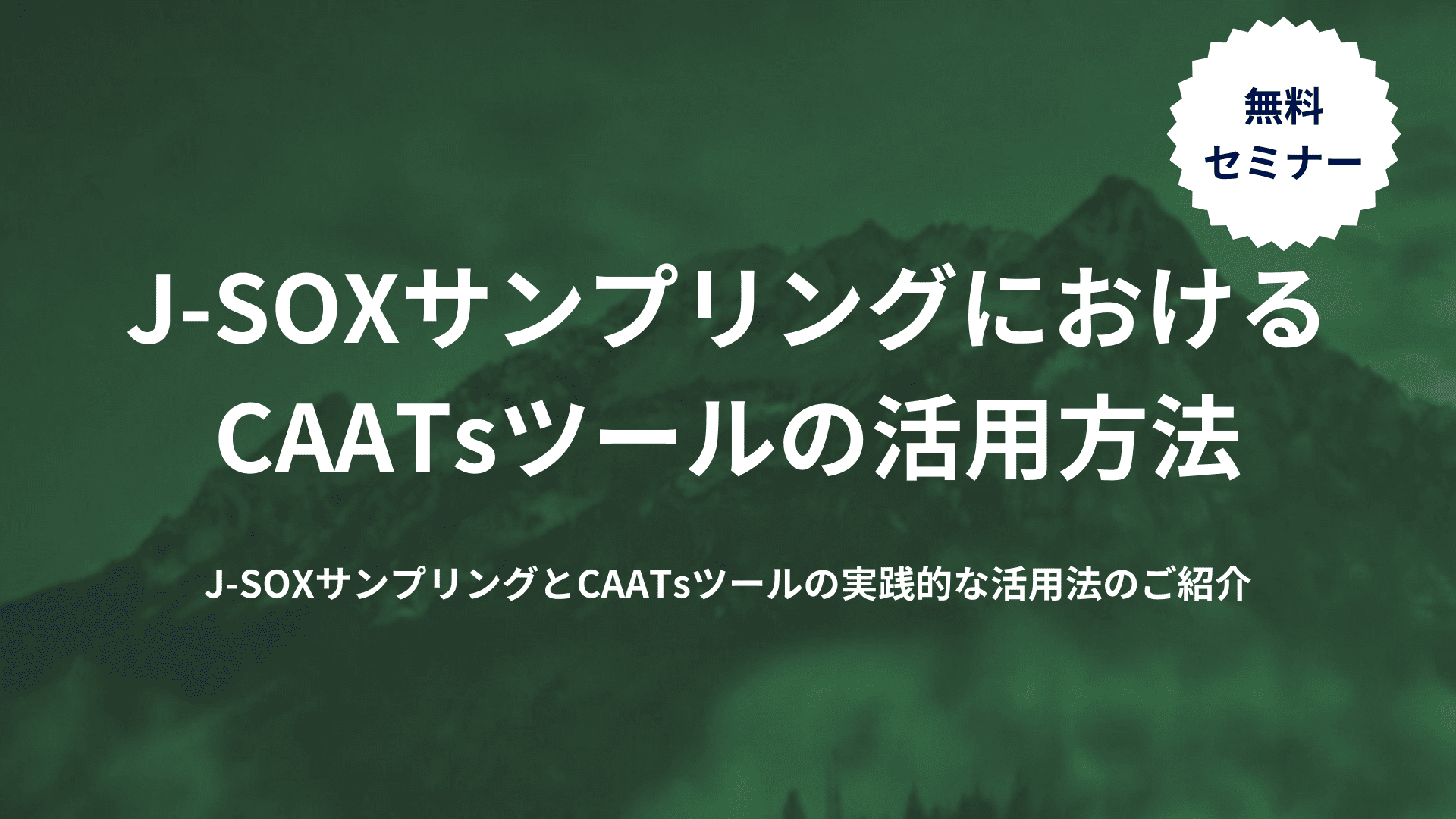 J-SOXサンプリングにおけるCAATsツールの活用方法
